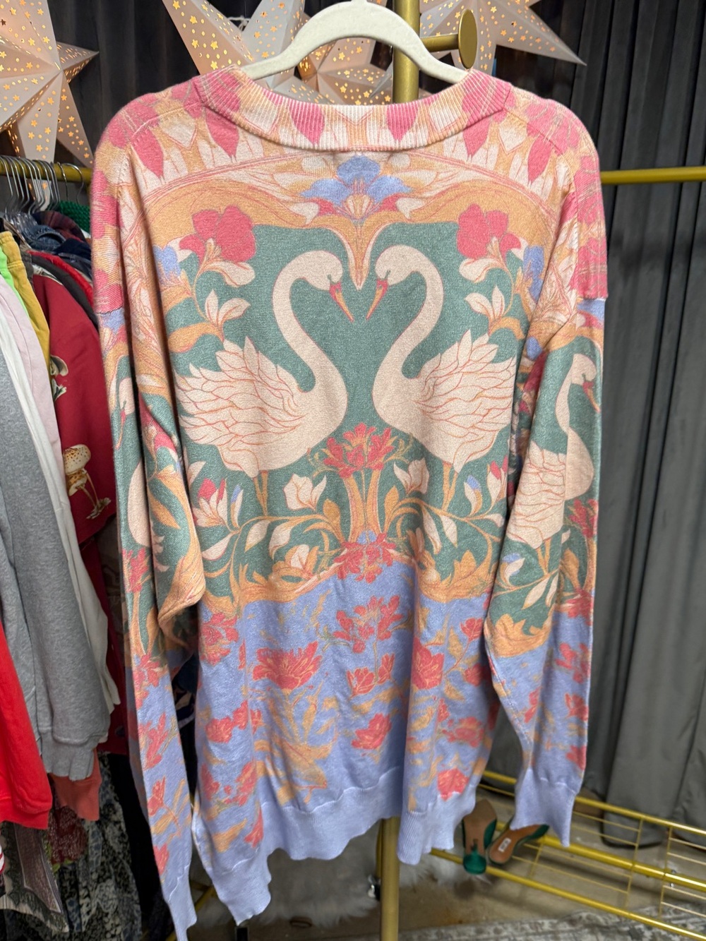 RARE Free People We the Free Nouvelle Patterned Pullover- Swan - Picture 2 of 6